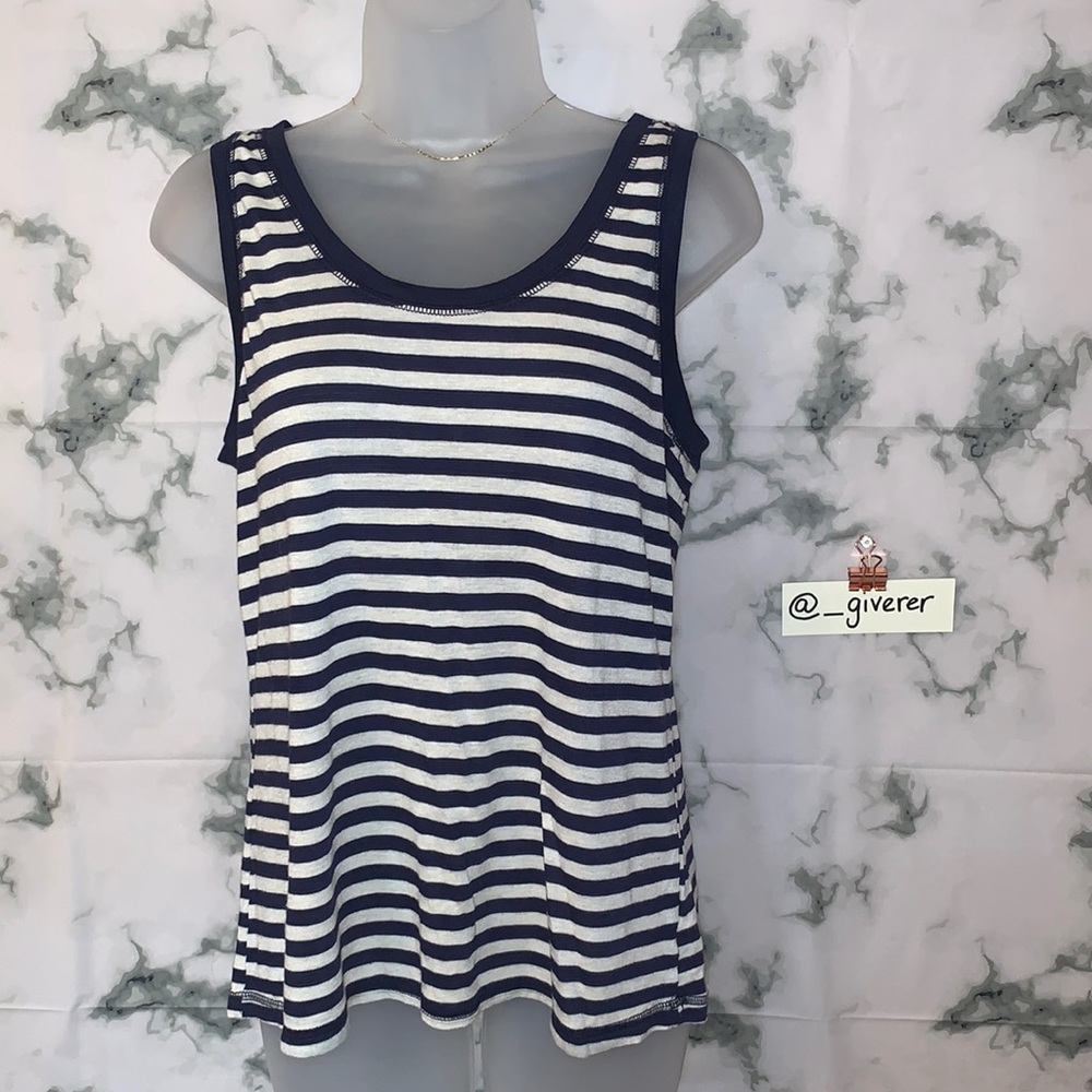 Large Navy Stripped Tank Top